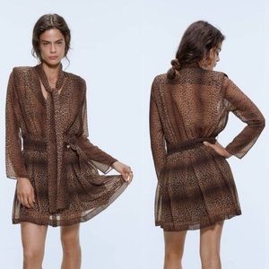 Zara Animal Print Mini Dress